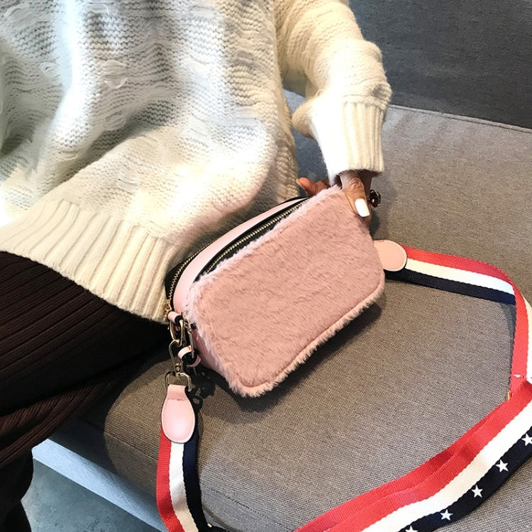 Cute Square Bag Plush PU Leather Handbag Single Shoulder Girl Crossbody Bag
