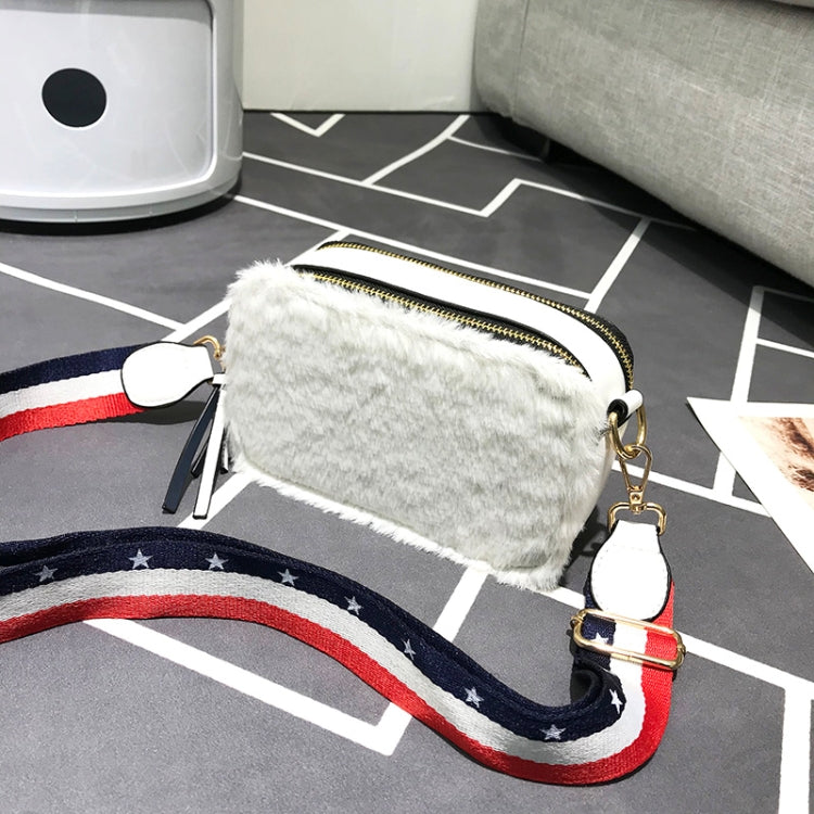 Cute Square Bag Plush PU Leather Handbag Single Shoulder Girl Crossbody Bag