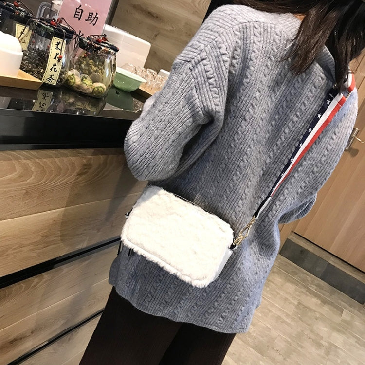 Cute Square Bag Plush PU Leather Handbag Single Shoulder Girl Crossbody Bag