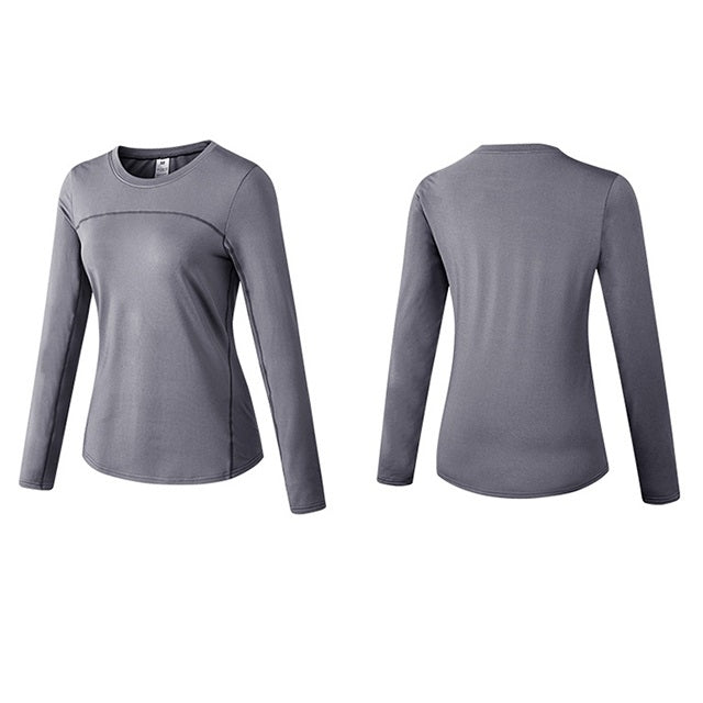 Fall And Winter Plus Velvet Quick-drying Stretch Yoga Long-sleeved Shirt for Ladies