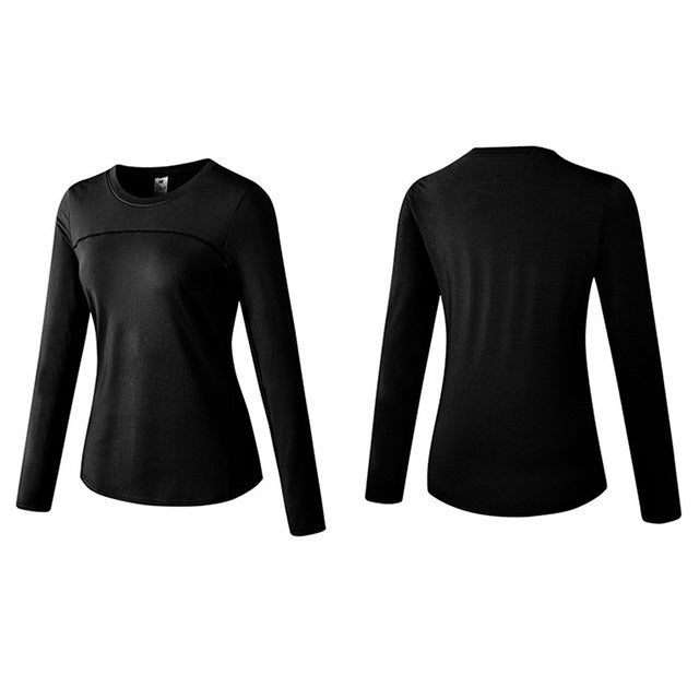 Fall And Winter Plus Velvet Quick-drying Stretch Yoga Long-sleeved Shirt for Ladies