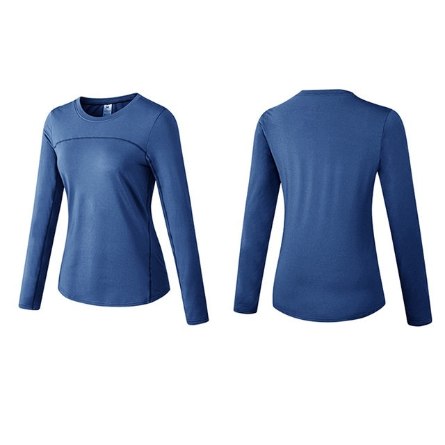 Fall And Winter Plus Velvet Quick-drying Stretch Yoga Long-sleeved Shirt for Ladies