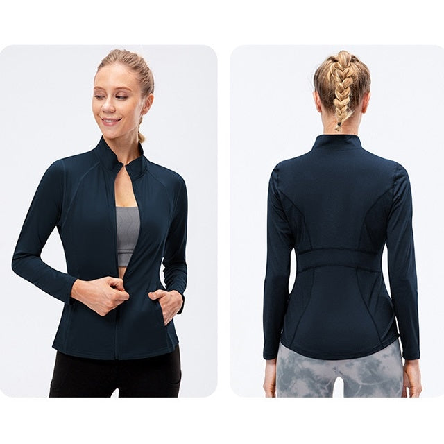 Autumn And Winter Zipper Long-sleeved Sports Jacket for Ladies