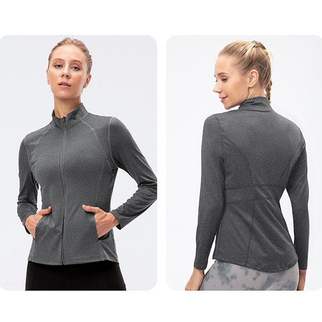 Autumn And Winter Zipper Long-sleeved Sports Jacket for Ladies