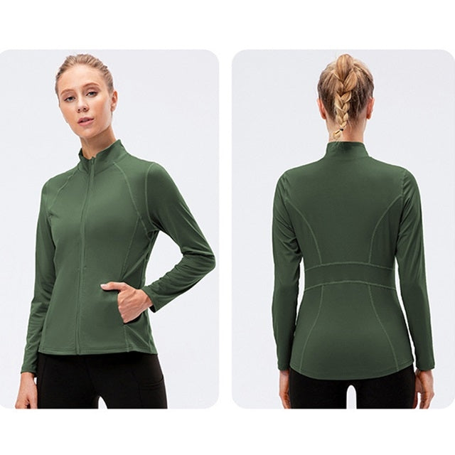 Autumn And Winter Zipper Long-sleeved Sports Jacket for Ladies