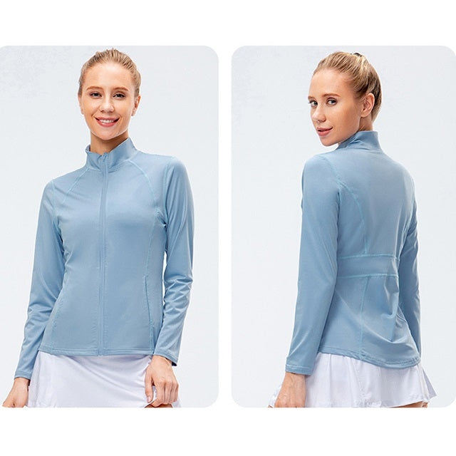 Autumn And Winter Zipper Long-sleeved Sports Jacket for Ladies