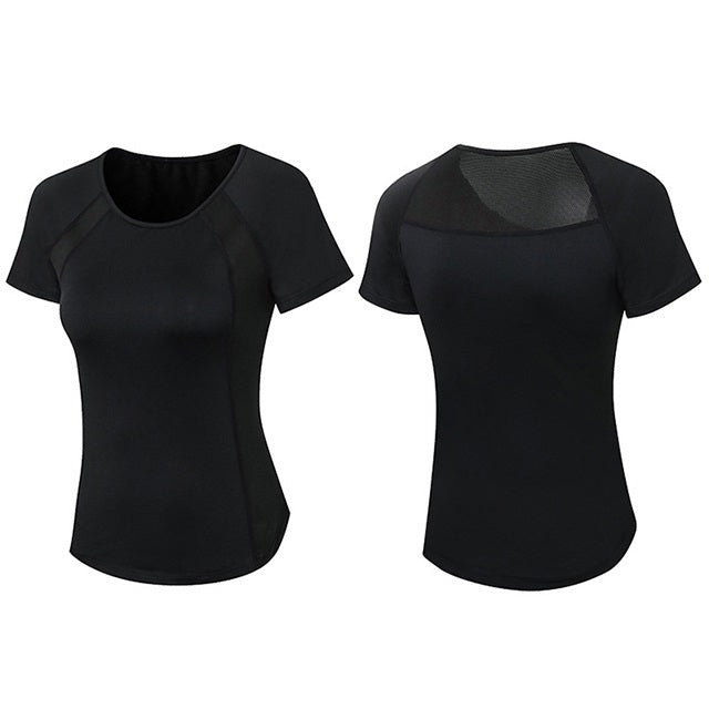 Tight Round Neck Sports Short Sleeve T-shirt For Ladies