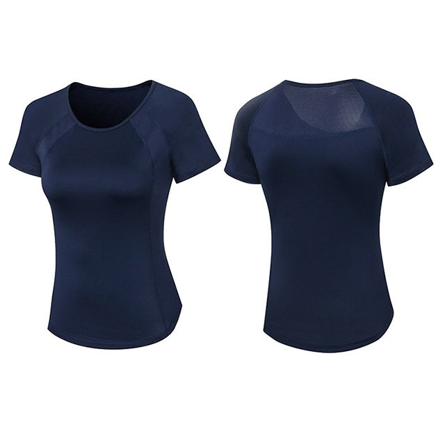 Tight Round Neck Sports Short Sleeve T-shirt For Ladies