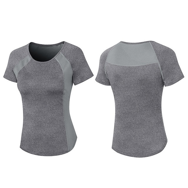 Tight Round Neck Sports Short Sleeve T-shirt For Ladies