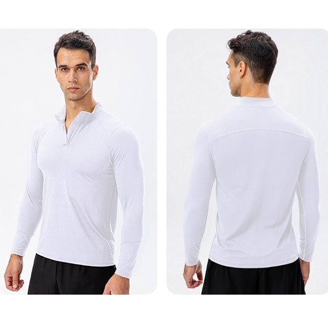 Autumn And Winter Half Zipper Long-sleeved Slim Fit Sportswear For Men