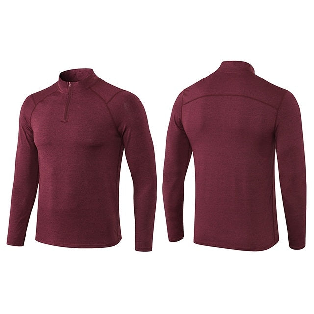 Autumn And Winter Half Zipper Long-sleeved Slim Fit Sportswear For Men