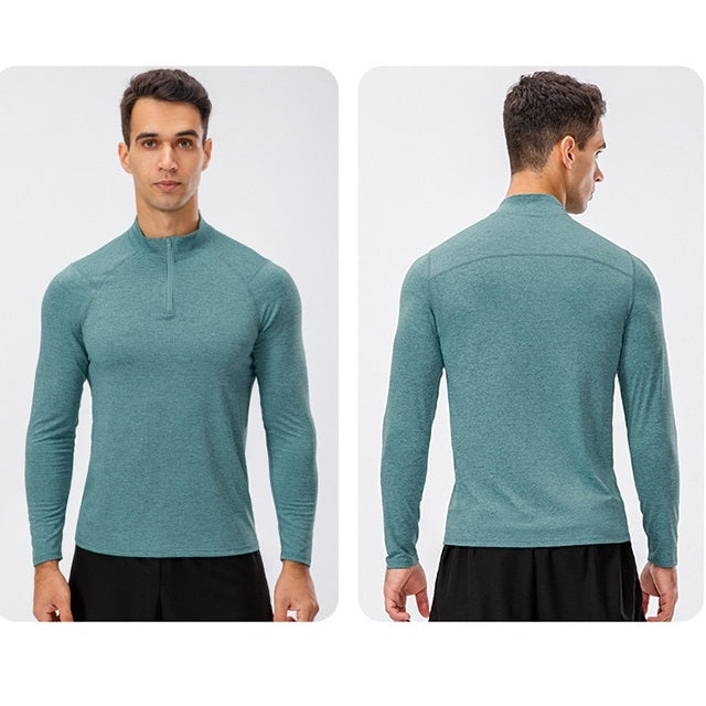 Autumn And Winter Half Zipper Long-sleeved Slim Fit Sportswear For Men