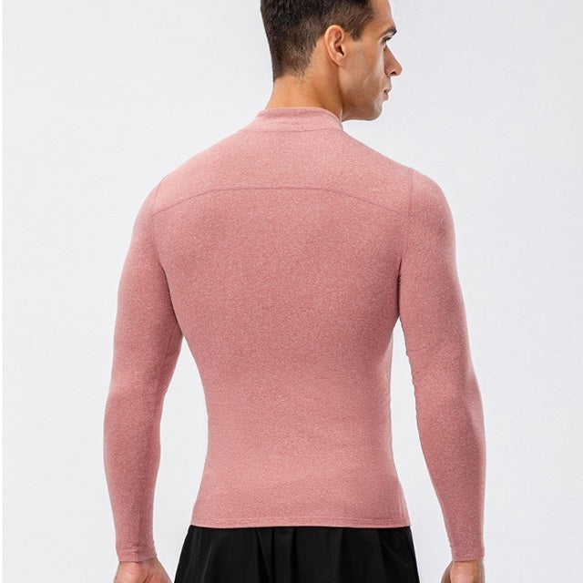Autumn And Winter Plus Velvet Half Zipper Long-sleeved Slim Fit Sportswear For Men