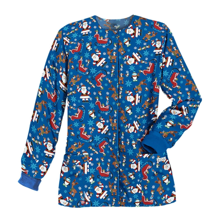 Christmas Long-sleeved Stand-up Collar Single-breasted Printed Protective Work Clothes