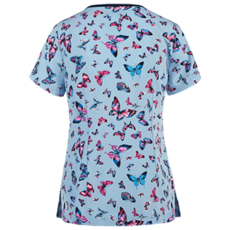 Printed Round Neck Slim-fit Nurse Uniform T-shirt