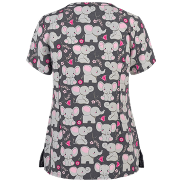 Loose Printed Hedging Thin T-shirt Nurse Uniform