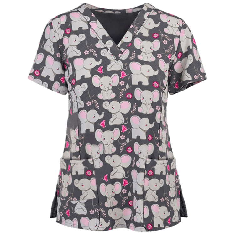 Loose Printed Hedging Thin T-shirt Nurse Uniform