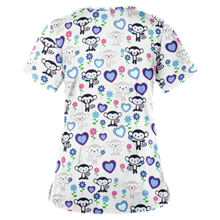 Loose Printed Hedging Thin T-shirt Nurse Uniform
