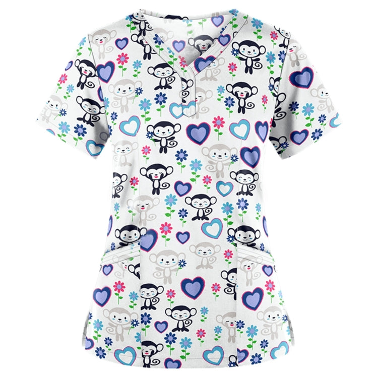 Loose Printed Hedging Thin T-shirt Nurse Uniform