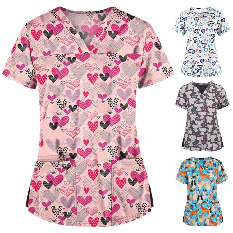 Loose Printed Hedging Thin T-shirt Nurse Uniform