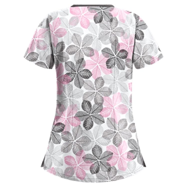 Mid-length Slim-fitting Printed Pullover Nurse Uniform V-neck T-shirt