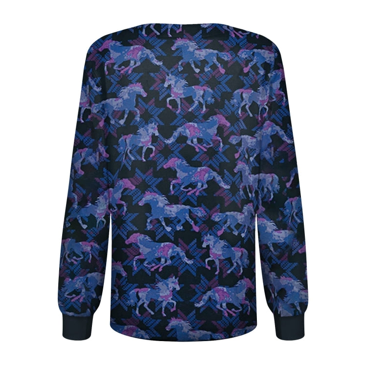 Round Neck Printed Nurse Clothes Long Sleeve Top