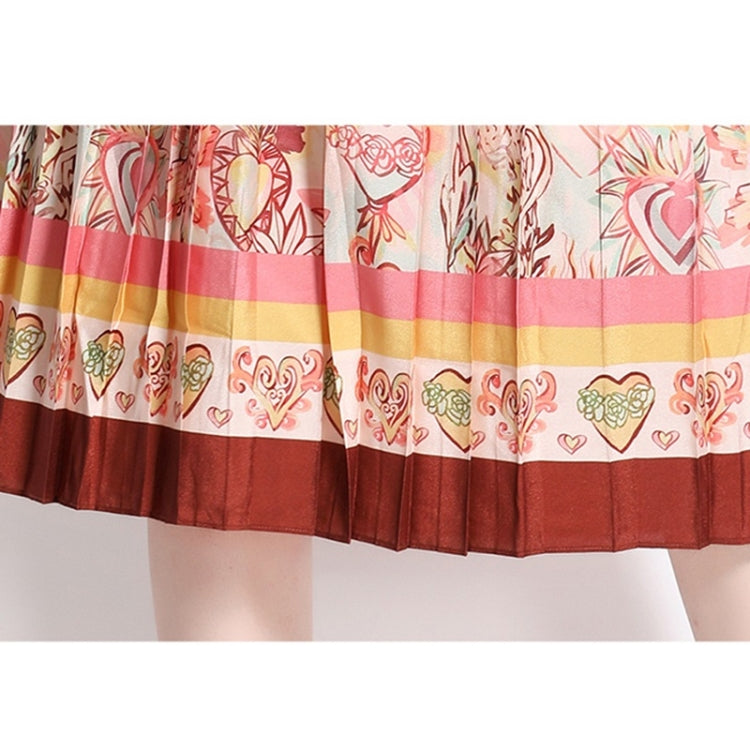 Early Spring Long-sleeved Lapel Printed Big Swing Dress
