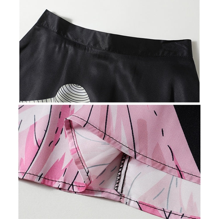 Autumn Winter Slim Fit Knit Sweater + Flamingo Print Big Swing Skirt Suit
