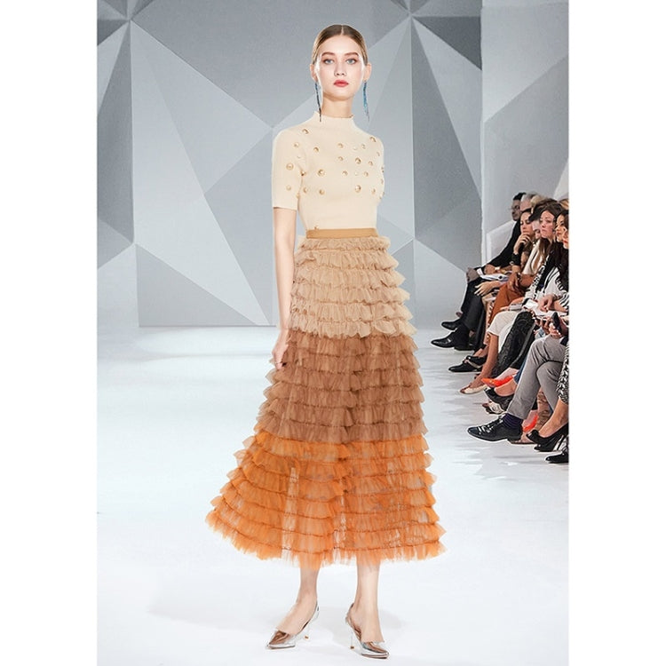 Autumn Beaded Small Sweater + French Style Retro Tiered Skirt Suit