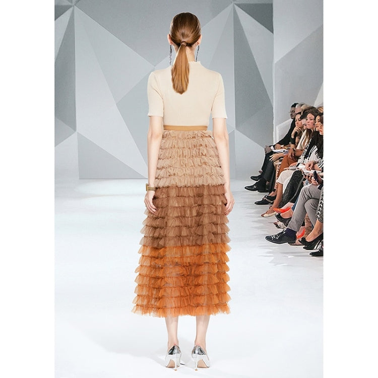 Autumn Beaded Small Sweater + French Style Retro Tiered Skirt Suit