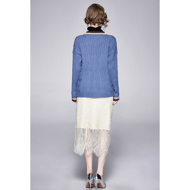 Autumn Winter Fake Two Loose Knitted Sweaters + Two-sided Wear Skirt Suit