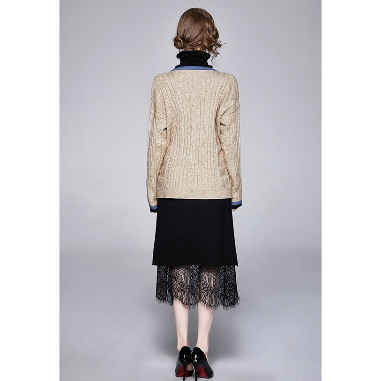 Autumn Winter Fake Two Loose Knitted Sweaters + Two-sided Wear Skirt Suit