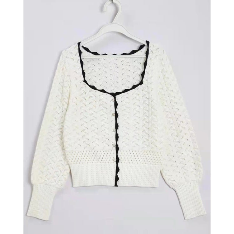 Autumn Winter Lantern Sleeve Knitted Sweater + High Waist Leather Skirt Suit