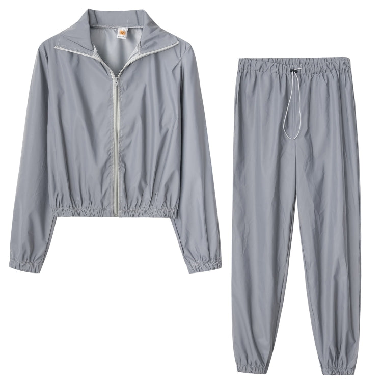 Women Fashion Reflective Casual Suit Two Piece Set