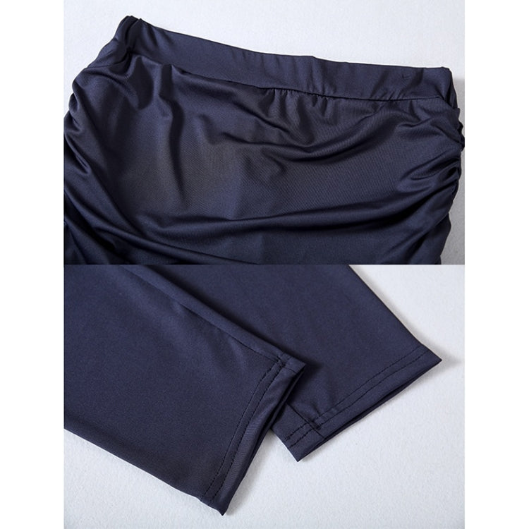 Women Wrapped Hip Side Pleated Skirt Fake Two-piece Leggings
