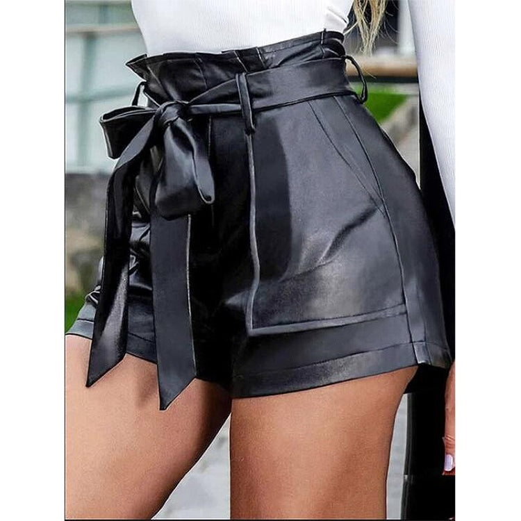 Thin Sexy Casual PU Leather Shorts
