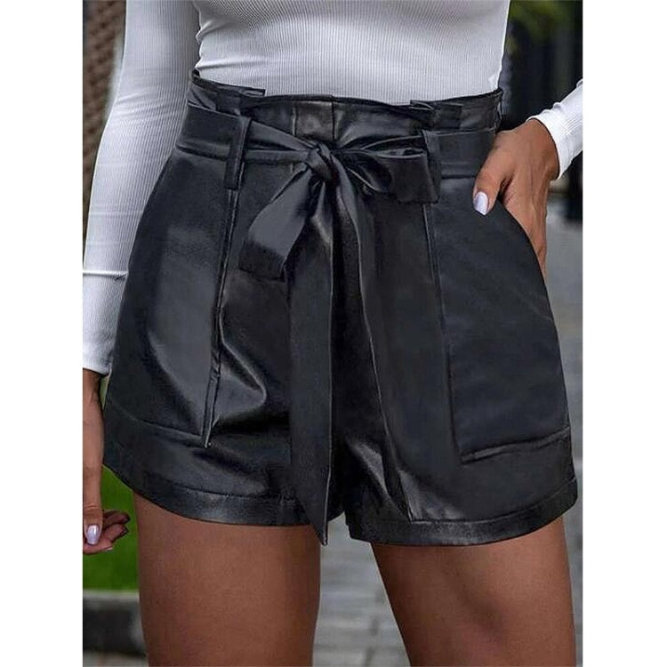 Thin Sexy Casual PU Leather Shorts