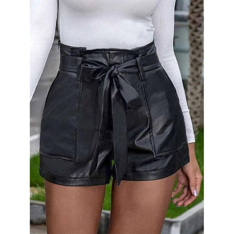 Thin Sexy Casual PU Leather Shorts