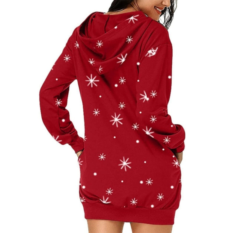 Women Christmas Santa Claus Print Long Sleeve Sweatshirt Dress
