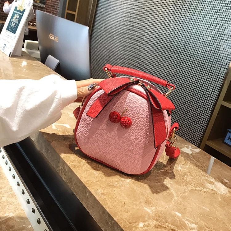 Cute Cherry Bow Small Round Handbag Lady Crossbody Single Shoulder Bag