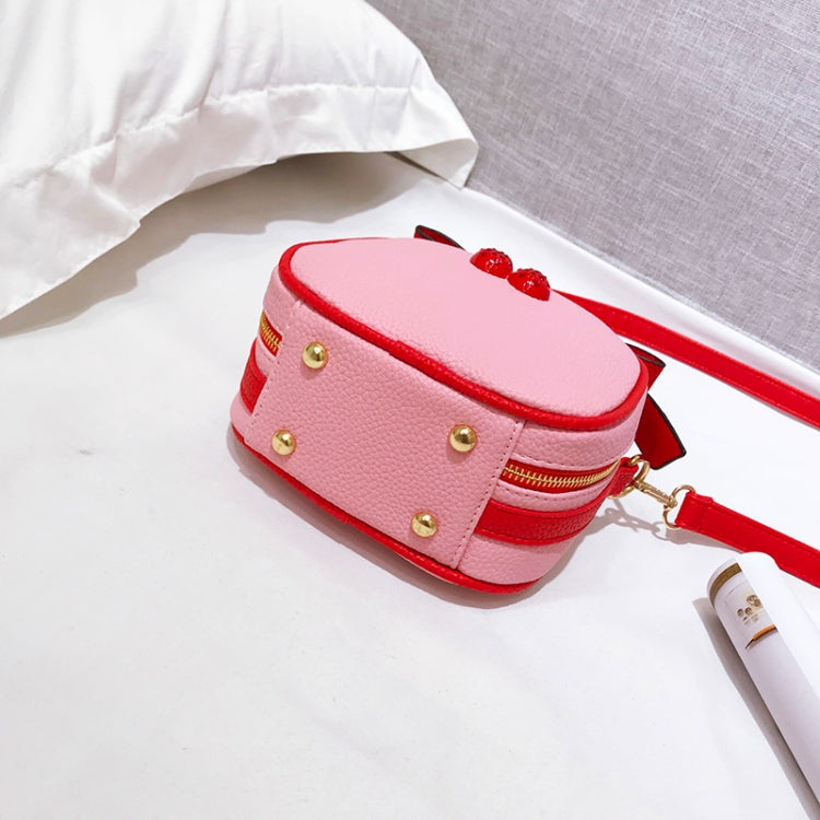 Cute Cherry Bow Small Round Handbag Lady Crossbody Single Shoulder Bag