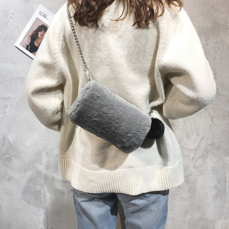 Plush Small Round Bucket Single Shoulder Bag Female Diagonal Bag