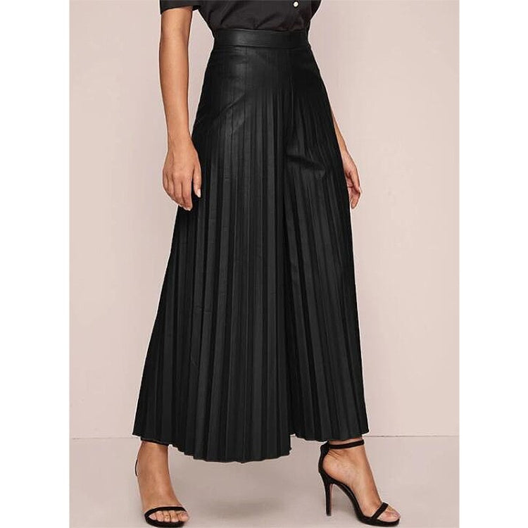 Loose Pants PU Leather Culottes For Ladies