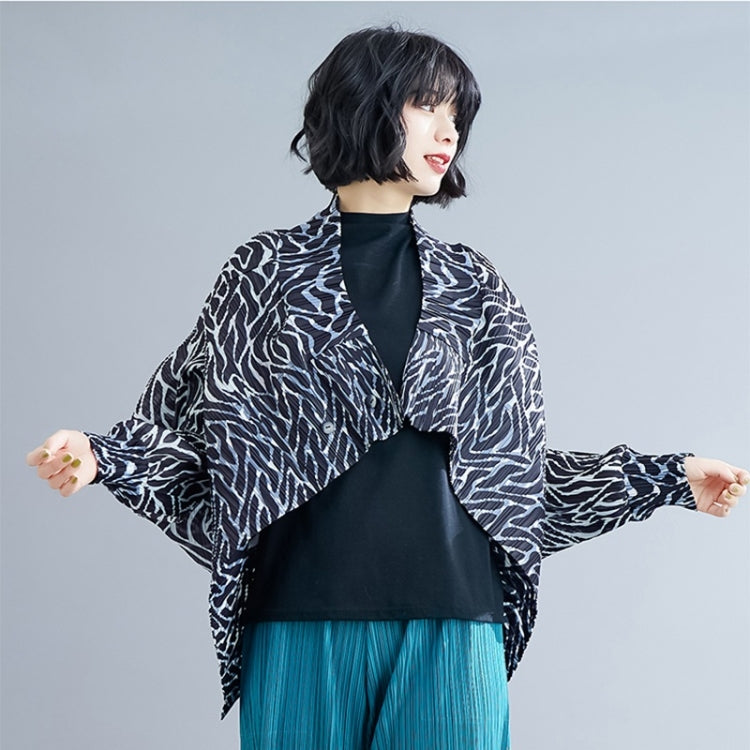 Leopard Print Pleated Top Coat