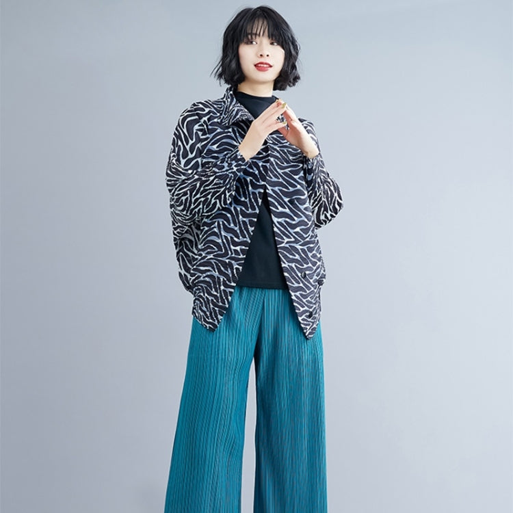 Leopard Print Pleated Top Coat