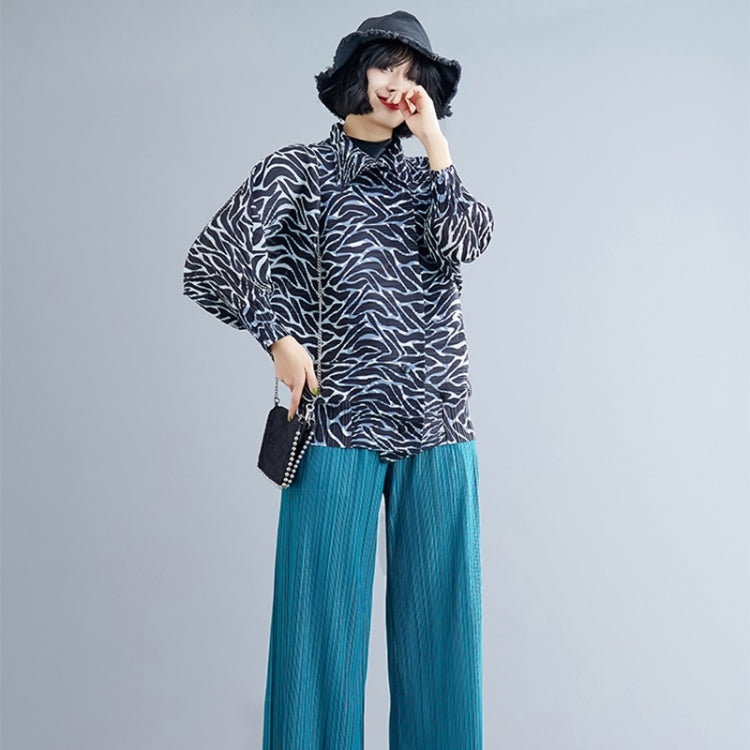 Leopard Print Pleated Top Coat