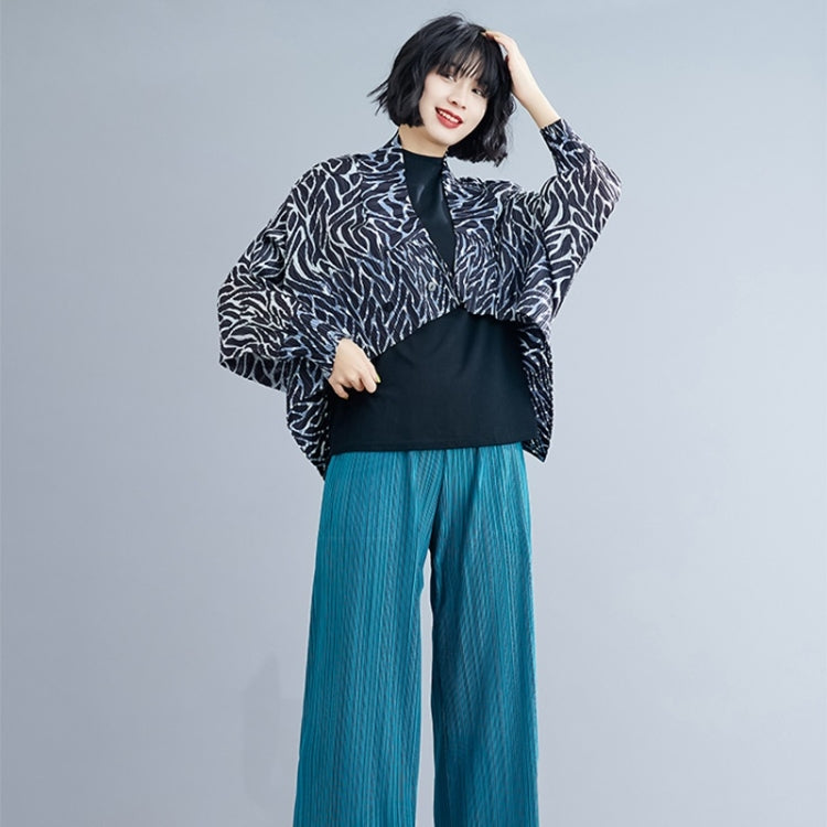 Leopard Print Pleated Top Coat