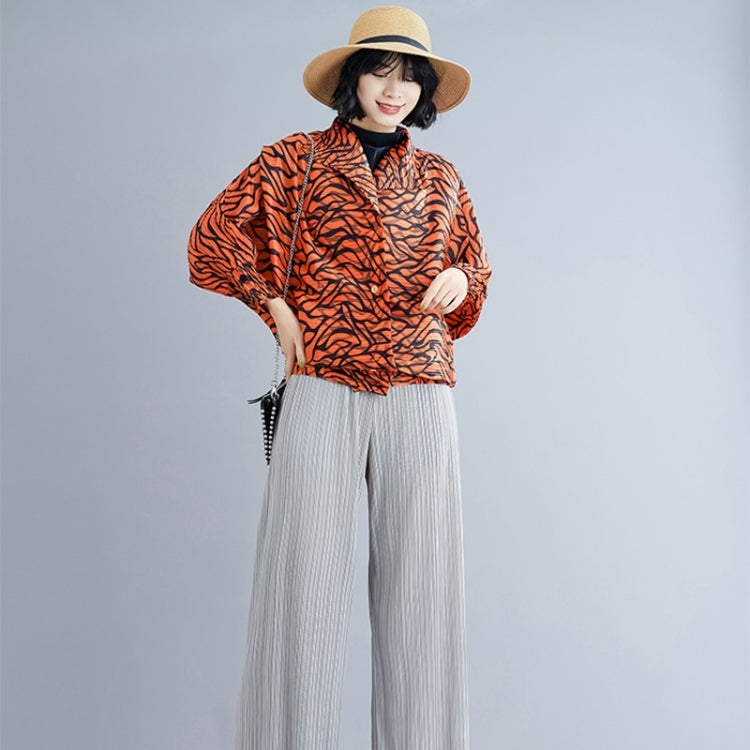 Leopard Print Pleated Top Coat