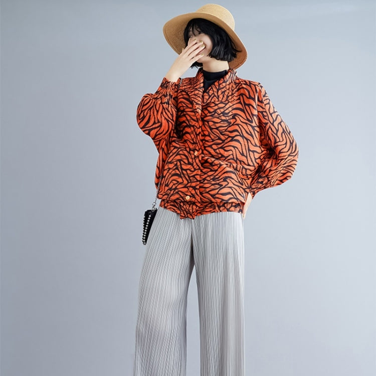 Leopard Print Pleated Top Coat