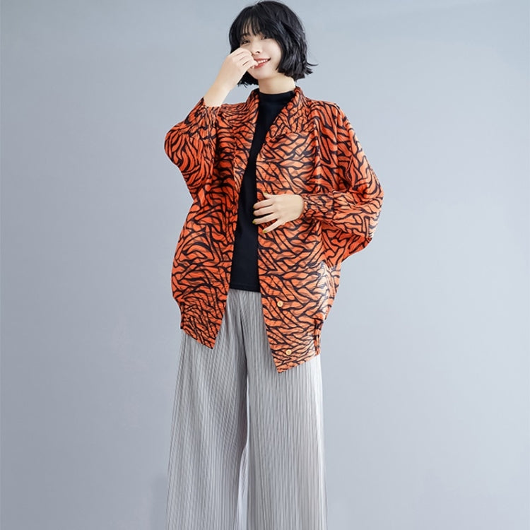 Leopard Print Pleated Top Coat